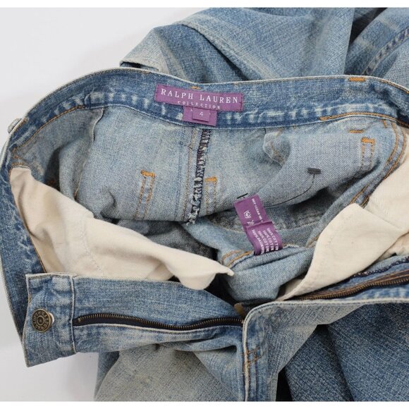 Ralph Lauren Collection long denim skirt sz 4 maxi train Spring 2003 - Picture 3 of 12